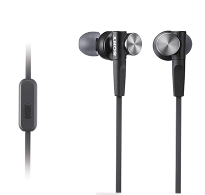 sony mdr-xb50ap bqin in-ear extra bass(xb) headphones with mic (black)